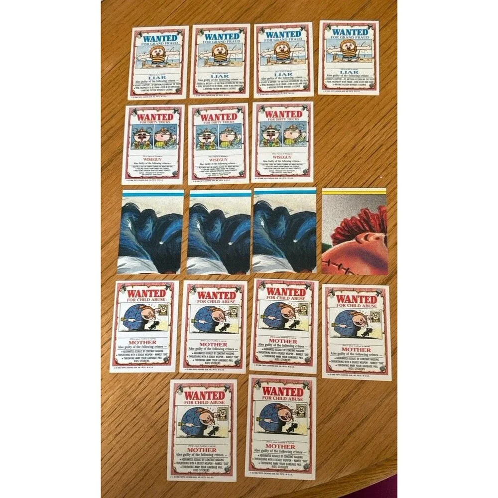Eric Kirk Duncan Jack Death Jim Ned Jill 1986 Topps GPK Bulk Lot 18 Cards